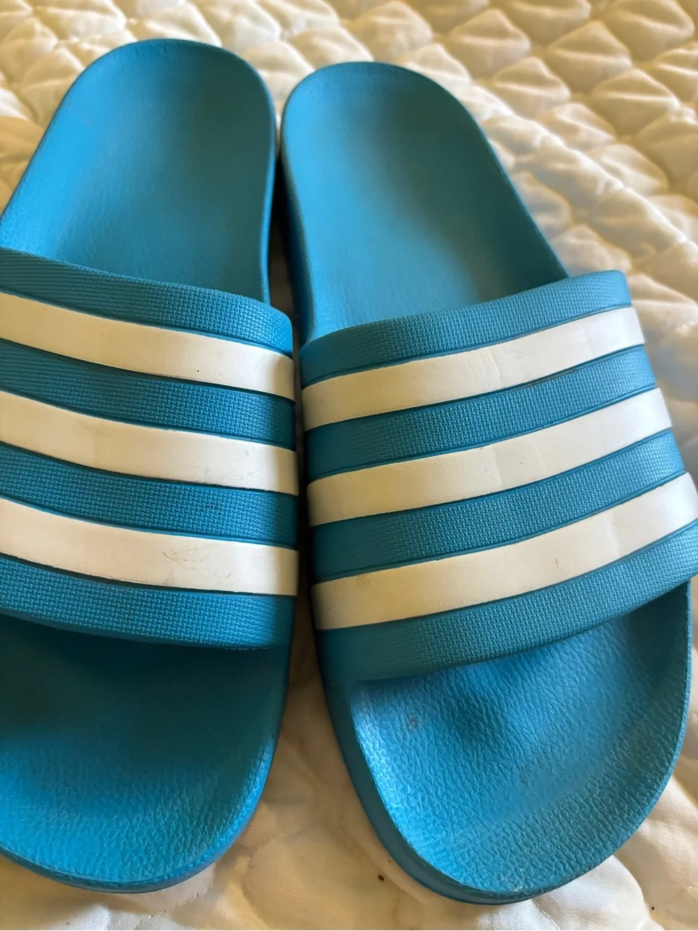 adidas Teal Blue Slide Sandals